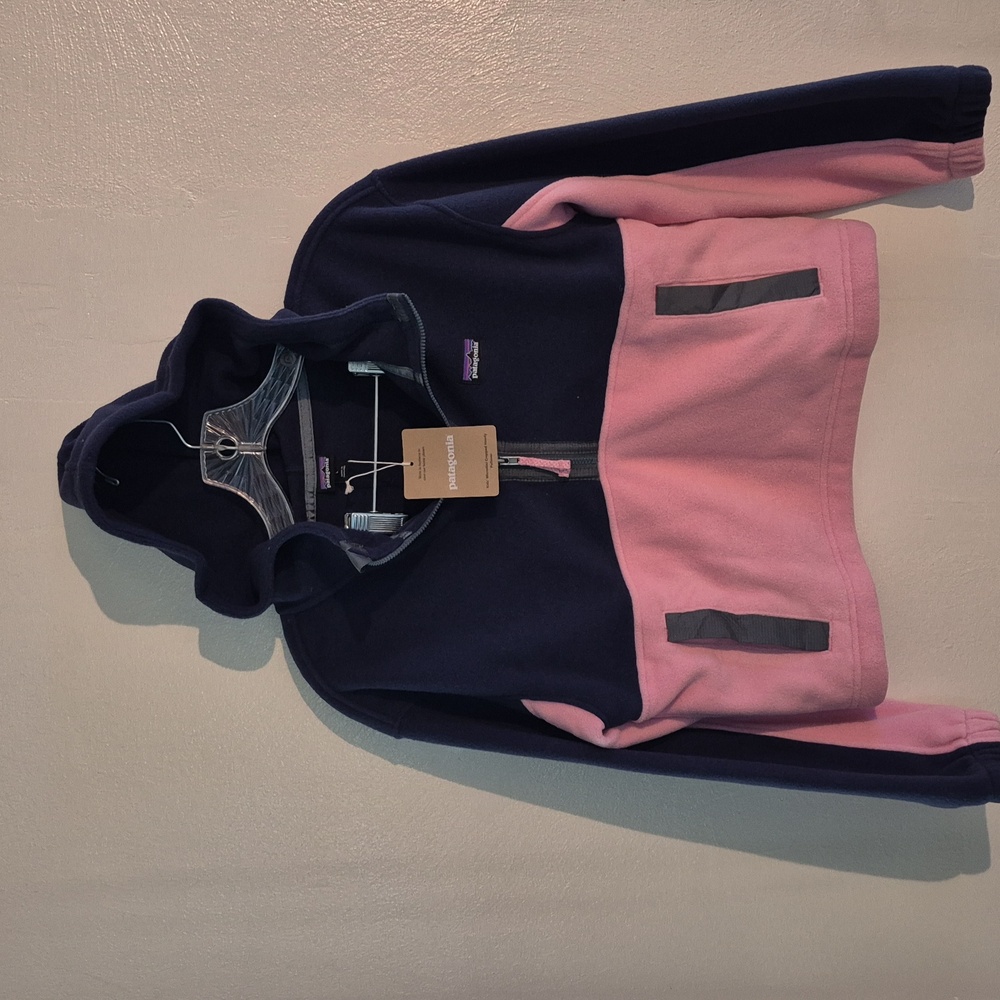 Patagonia kids girls microdini cropped crop hoody hoodie pullover large
